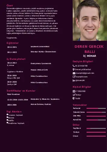 İç Mimar Cv Örnekleri cv indir